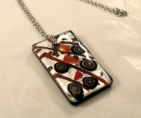 Picture of GP39 Hand Made Fused Glass Jewelry-Rectangle 