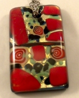 Picture of GP44 Hand Made Fused Glass Jewelry Rectangle 