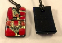 Picture of GP44 Hand Made Fused Glass Jewelry Rectangle 