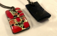 Picture of GP44 Hand Made Fused Glass Jewelry Rectangle 