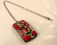 Picture of GP44 Hand Made Fused Glass Jewelry Rectangle 