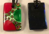 Picture of GP14 Hand Made Fused Glass Jewelry-Rectangle 