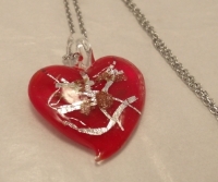 Picture of GP31 Hand Made Fused Glass Jewelry-Heart