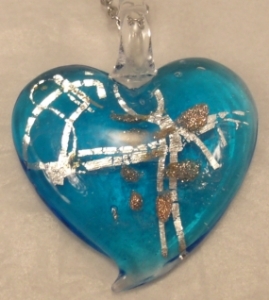 Picture of GP32 Hand Made Fused Glass Jewelry-Heart