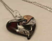 Picture of GP19 Hand Made  Fused Glass Jewelry Heart