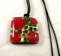 Picture of GP51 Hand Made Fused Glass Jewelry-Square 