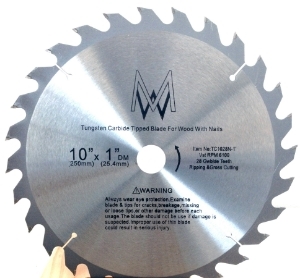 Saw Blade Circular Carbide TC1028N-1 10" 28T for table chop miter & skilsaw-full view