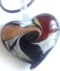 Picture of GP19 Hand Made  Fused Glass Jewelry Heart