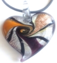 Picture of GP21 Hand Made Fused Glass Jewelry Heart